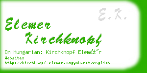 elemer kirchknopf business card